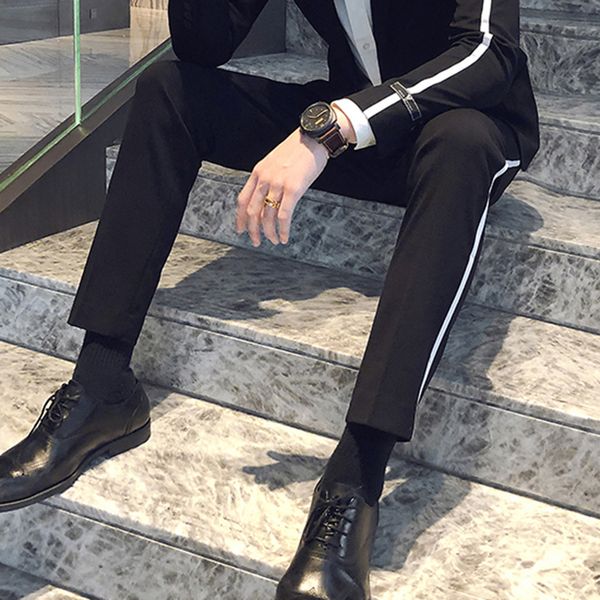 new 2021 spring fashion pant casual business office trousers men contrast side tape stripe korean slim mens pants mcc2, Black
new 2021 spring fashion pant casual business office trousers men contrast side tape stripe korean slim mens pants mcc2, Black