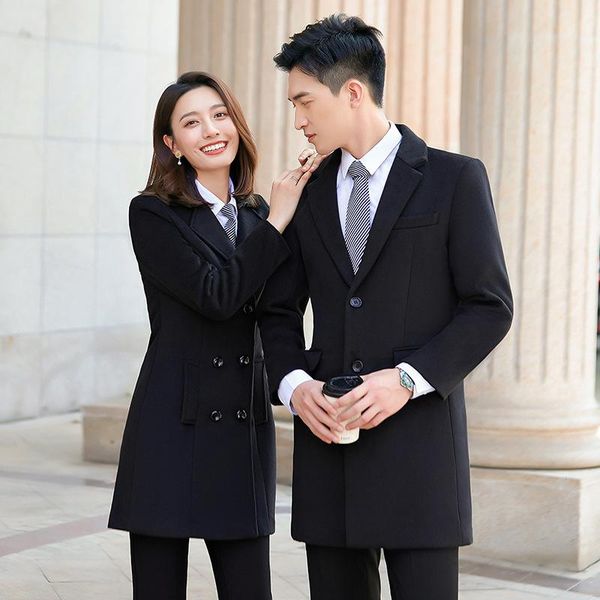 dong business l sales bank of civil servants career men and women with long overcoat woollen coat in woolen cloth, Black
dong business l sales bank of civil servants career men and women with long overcoat woollen coat in woolen cloth, Black