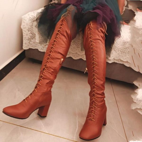 boots women lace up thigh high over the knee winter warm square toe block heel party pumps oxfords casual shoes 35 -43, Black
boots women lace up thigh high over the knee winter warm square toe block heel party pumps oxfords casual shoes 35 -43, Black