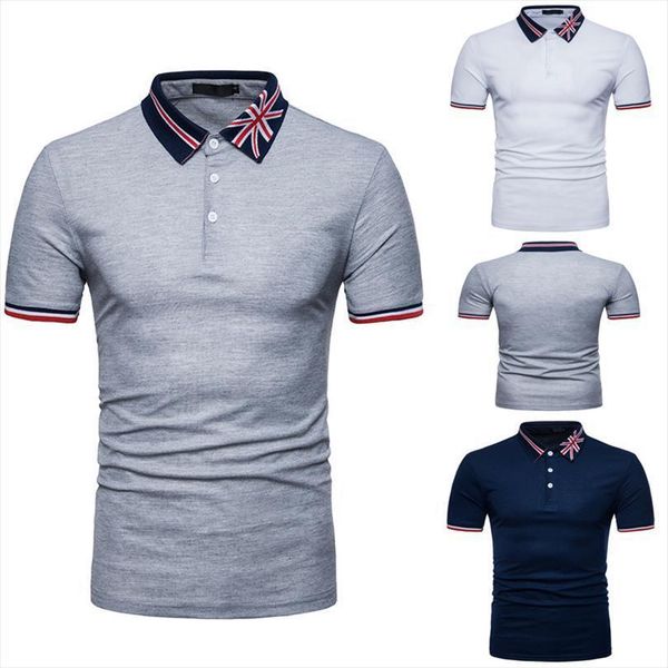 poloshirt shirts with short sleeve mens polo uk flag collar para hombre camisas business causal solid lapel, White;black
poloshirt shirts with short sleeve mens polo uk flag collar para hombre camisas business causal solid lapel, White;black