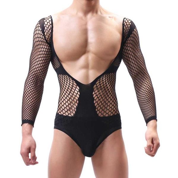 underpants men's deep v-neck open chest long sleeve transparent mesh bodysuit one piece netting jockstrap men, Black;white
underpants men's deep v-neck open chest long sleeve transparent mesh bodysuit one piece netting jockstrap men, Black;white