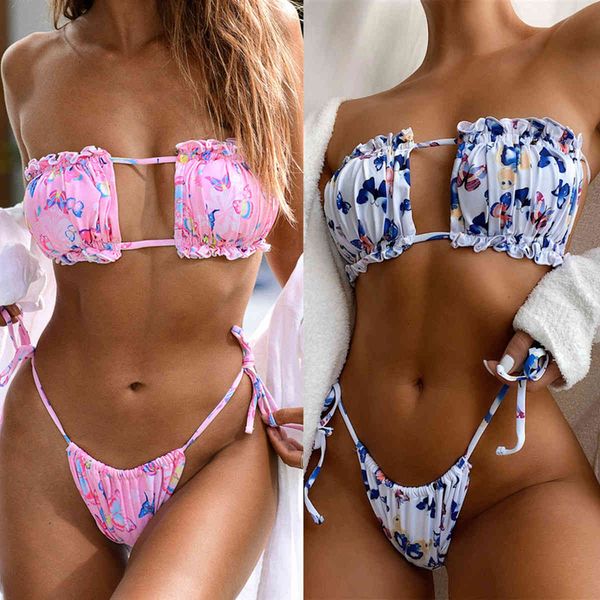 swimwear 2021 bikini butterfly print swimsuit women's set summer beachwear, White;black
swimwear 2021 bikini butterfly print swimsuit women's set summer beachwear, White;black