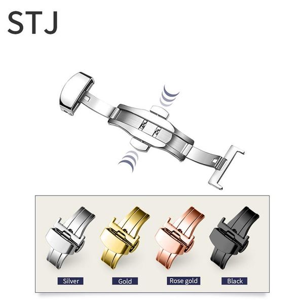 watch bands stj brand butterfly buckle watchband double push button fold 10 12 14 16 18 20 22mm rose gold silver black relojes hombre, Black;brown
watch bands stj brand butterfly buckle watchband double push button fold 10 12 14 16 18 20 22mm rose gold silver black relojes hombre, Black;brown