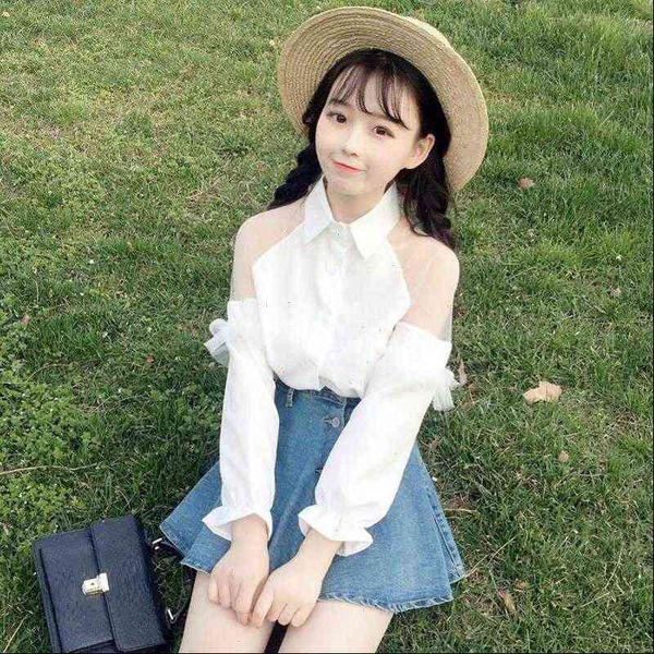 korean sweet mesh vintage women shirts collar white lace stitching chiffon off shoulder clothes office ladies blouses
korean sweet mesh vintage women shirts collar white lace stitching chiffon off shoulder clothes office ladies blouses