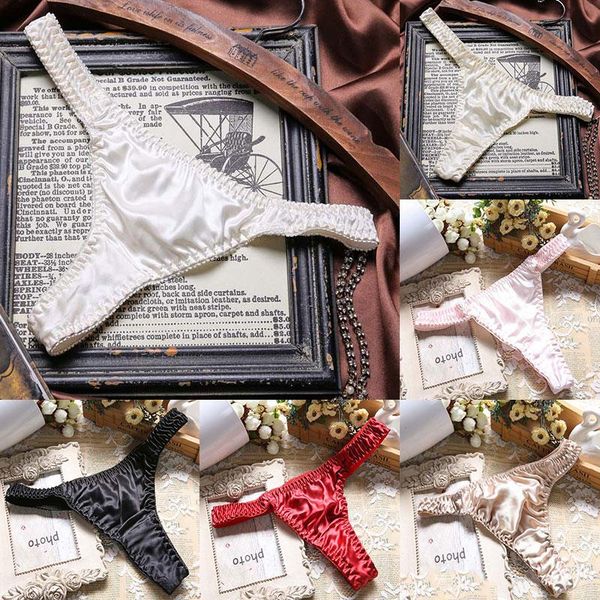 women real silk panties pure color smooth soft comfortable underwear thongs breathable briefs elastic underpants new, Black;pink
women real silk panties pure color smooth soft comfortable underwear thongs breathable briefs elastic underpants new, Black;pink