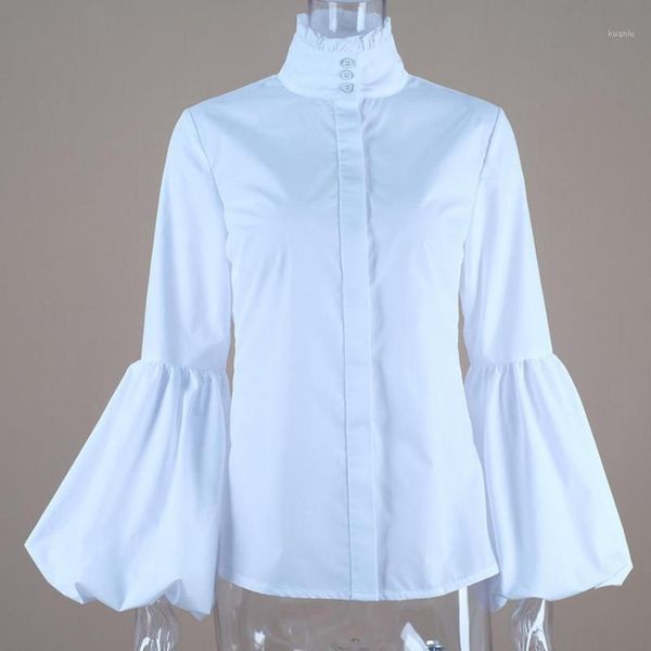 women's blouses & shirts 2021 autumn fashion womens slim blouse turtleneck lantern sleeve casual shirt, White
women's blouses & shirts 2021 autumn fashion womens slim blouse turtleneck lantern sleeve casual shirt, White