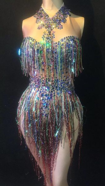 2021 women new colorful fringes rhinestones bodysuit stage dance costume nightclub dance female singer show bright leotard, Black;white
2021 women new colorful fringes rhinestones bodysuit stage dance costume nightclub dance female singer show bright leotard, Black;white