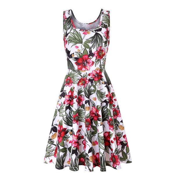 casual dresses plus size women sleeveless o-neck print dress sweet vintage floral a-line party 2021 summer beach vestidos, Black;gray
casual dresses plus size women sleeveless o-neck print dress sweet vintage floral a-line party 2021 summer beach vestidos, Black;gray
