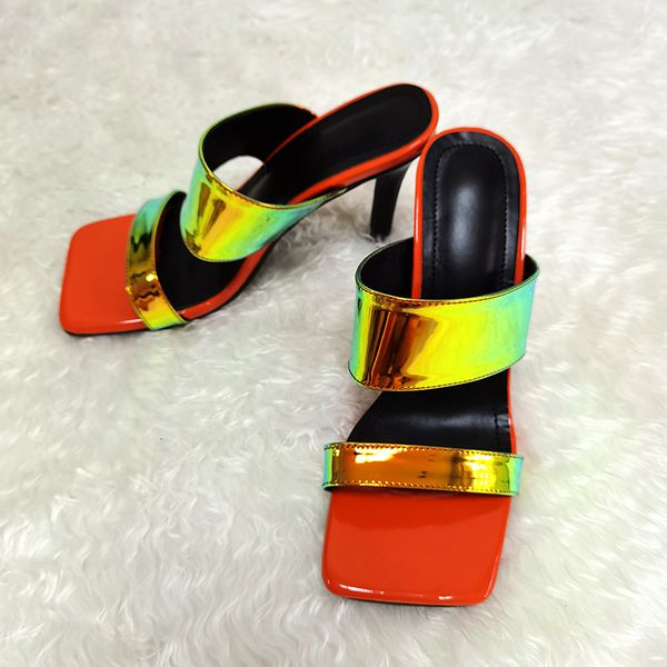 2021 new patent leather shoes square open toe high heel slippers summer fashion slip on thin heels slides women mules asoa, Black
2021 new patent leather shoes square open toe high heel slippers summer fashion slip on thin heels slides women mules asoa, Black