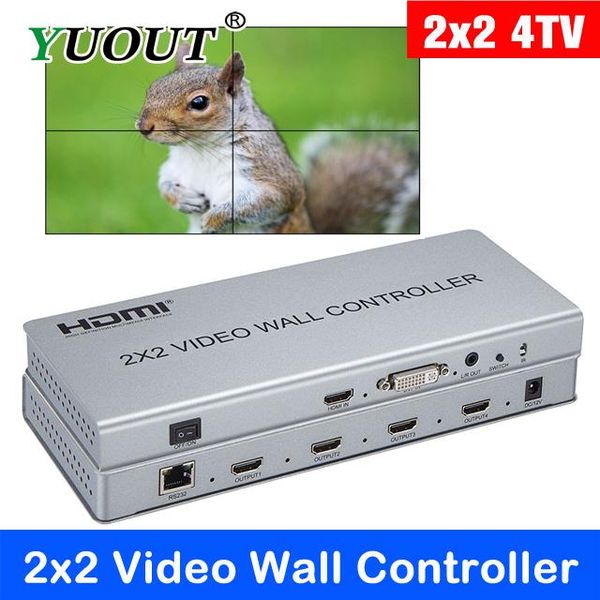 audio cables & connectors yuout 2x2 video wall controller 1 /dvi input 4 output 1080p processor support 1x2/2x1/3x1/1x4/4x1 with rs
audio cables & connectors yuout 2x2 video wall controller 1 /dvi input 4 output 1080p processor support 1x2/2x1/3x1/1x4/4x1 with rs