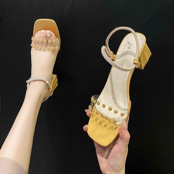 sandals ladies fashion high heels shiny crystal buckle mid-heel summer party shoes women's, Black
sandals ladies fashion high heels shiny crystal buckle mid-heel summer party shoes women's, Black