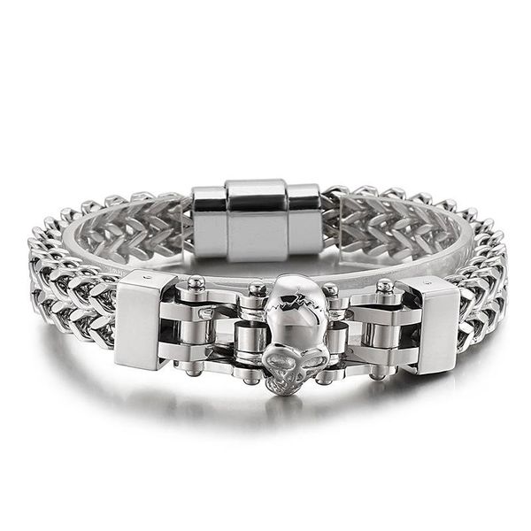 charm bracelets punk style stainless steel chain alloy skull decoration trend men's wristbands ornaments men jewelry, Golden;silver
charm bracelets punk style stainless steel chain alloy skull decoration trend men's wristbands ornaments men jewelry, Golden;silver