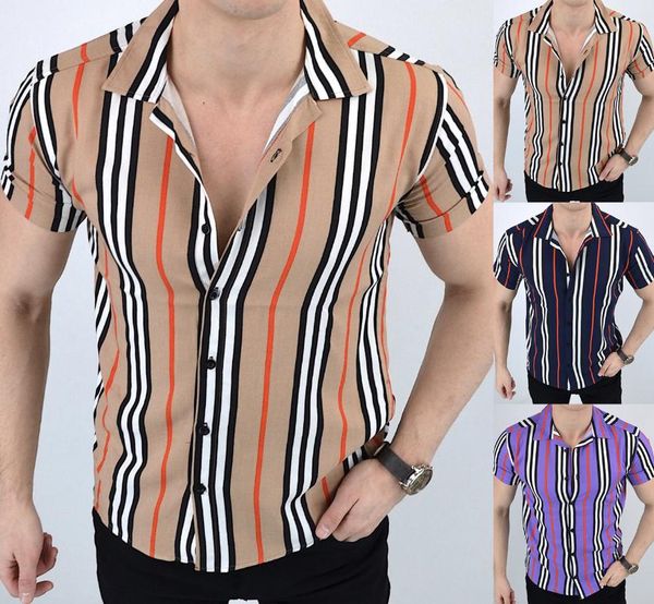 men's casual shirts men clothing 2021 summer striped printed short-sleeved shirt fashion camisas para hombre, White;black
men's casual shirts men clothing 2021 summer striped printed short-sleeved shirt fashion camisas para hombre, White;black
