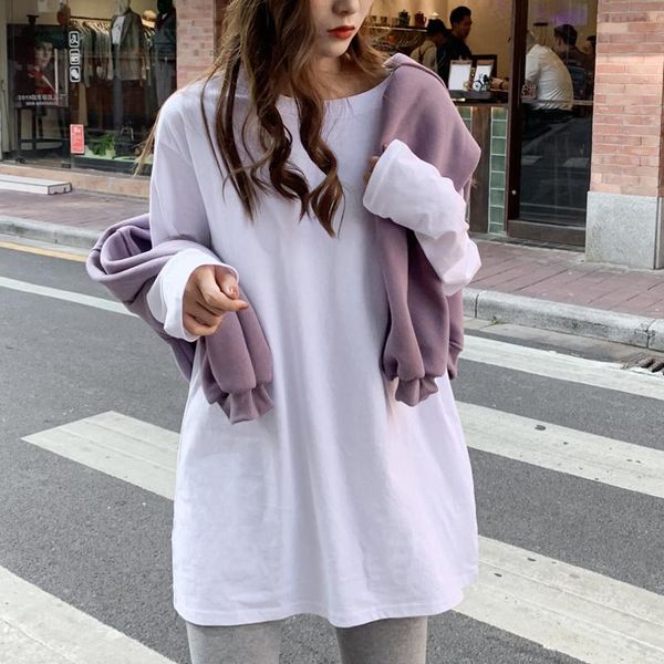 women's t-shirt white loose long-sleeved solid color cotton inner korean ins round neck all-match mid-length bottoming
women's t-shirt white loose long-sleeved solid color cotton inner korean ins round neck all-match mid-length bottoming