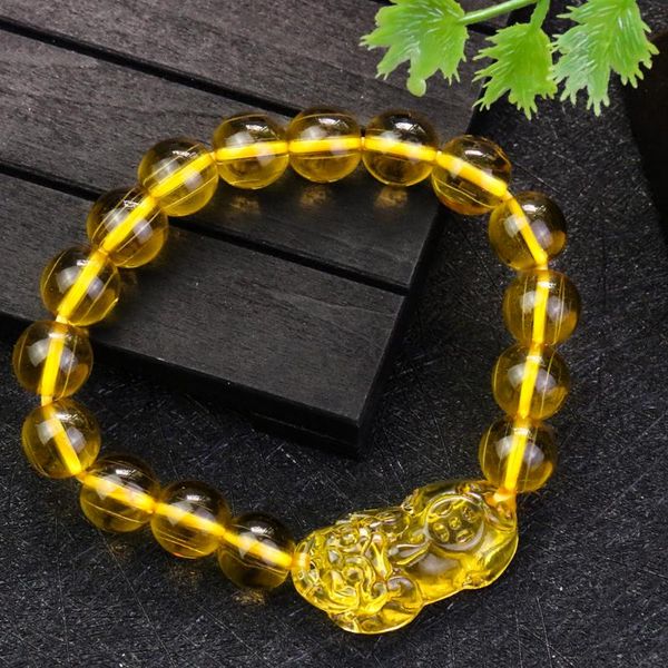 beaded, strands natural crystal bracelet obsidian citrine brave troops manmade luck evil spirits promoting marriage men women jewelry, Black 
beaded, strands natural crystal bracelet obsidian citrine brave troops manmade luck evil spirits promoting marriage men women jewelry, Black