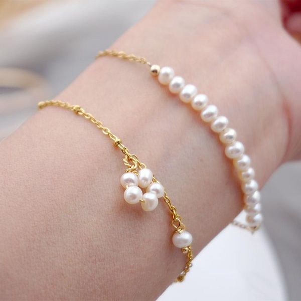 link, chain women pearl bracelet fashion gold color cute flower hand bracelets birthday party gifts fine jewelry titanium steel, Black
link, chain women pearl bracelet fashion gold color cute flower hand bracelets birthday party gifts fine jewelry titanium steel, Black
