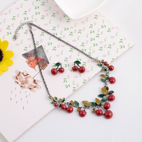 earrings & necklace red cherry jewelry sets jewellery for women earring set dinner dress party bridal s264, Silver
earrings & necklace red cherry jewelry sets jewellery for women earring set dinner dress party bridal s264, Silver
