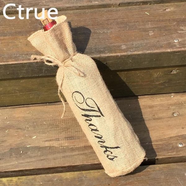 gift wrap 12pcs/lot burlap jute wine bottle bag with thanks champagne sleeve holder rustic wedding decor christmas decoration vintage
gift wrap 12pcs/lot burlap jute wine bottle bag with thanks champagne sleeve holder rustic wedding decor christmas decoration vintage