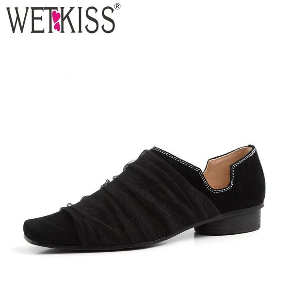 dress shoes wetkiss fashion mesh pumps pleated women square toe footwear med heels round kid suede casual woman 2021 spring, Black
dress shoes wetkiss fashion mesh pumps pleated women square toe footwear med heels round kid suede casual woman 2021 spring, Black