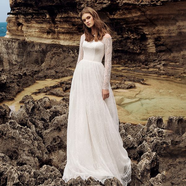 new vintage a line lace wedding es 2021 long sleeves bride gowns elagant beach boho bridal robe de mariee mcjy, White
new vintage a line lace wedding es 2021 long sleeves bride gowns elagant beach boho bridal robe de mariee mcjy, White