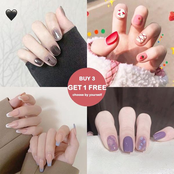 false nails 24pcs japanese fake art press on nail full cover simple design detachable short ballet artificial beauty tools, Red;gold
false nails 24pcs japanese fake art press on nail full cover simple design detachable short ballet artificial beauty tools, Red;gold
