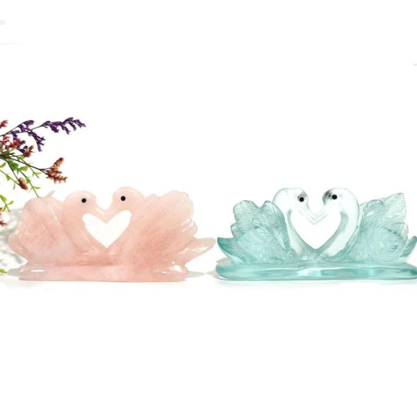 decorative objects & figurines hand crafts healing couple swans crystal carving for gifts lj
decorative objects & figurines hand crafts healing couple swans crystal carving for gifts lj