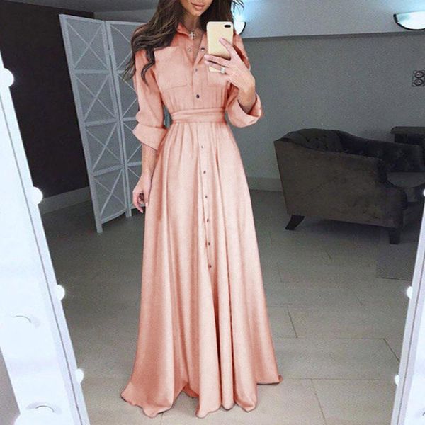 casual dresses womens long dress autumn lapel boho belted maxi women temperament sleeve solid buttons party bandage, Black;gray
casual dresses womens long dress autumn lapel boho belted maxi women temperament sleeve solid buttons party bandage, Black;gray