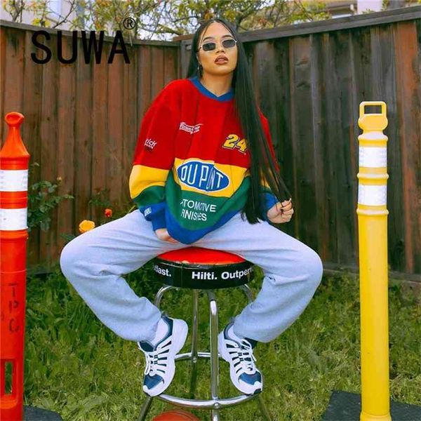 cool girl street bf style loose women and blouses fall winter long sleeve pullover sweatshirt casual basketball clothes 210525, Black
cool girl street bf style loose women and blouses fall winter long sleeve pullover sweatshirt casual basketball clothes 210525, Black