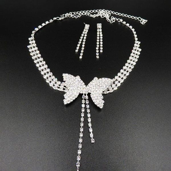 earrings & necklace women full rhinestone butterfly long pendant stud jewelry set wedding party rhinestones statement accessories, Silver
earrings & necklace women full rhinestone butterfly long pendant stud jewelry set wedding party rhinestones statement accessories, Silver