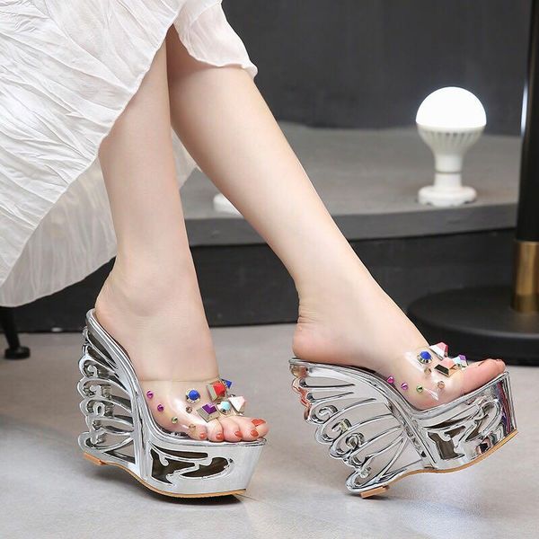 dress shoes women diamond high-heeled 15cm sandals slippers crystal slide waterproof non slip bottom thick summer female sexy, Black
dress shoes women diamond high-heeled 15cm sandals slippers crystal slide waterproof non slip bottom thick summer female sexy, Black