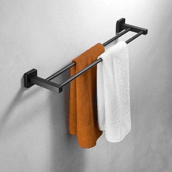 bathroom wall mounted towel rack towel hanger black 40-50cm double bar kitchen holder hradware accessories
bathroom wall mounted towel rack towel hanger black 40-50cm double bar kitchen holder hradware accessories