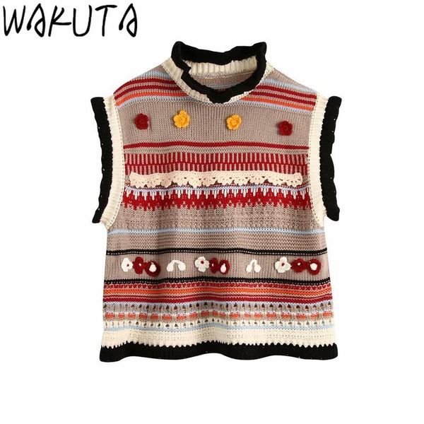 women's vests wakuta sweet half turtleneck knitted vest women embroidery floral sleeveless waistcoat female casual slim vintage sweater, Black;white
women's vests wakuta sweet half turtleneck knitted vest women embroidery floral sleeveless waistcoat female casual slim vintage sweater, Black;white