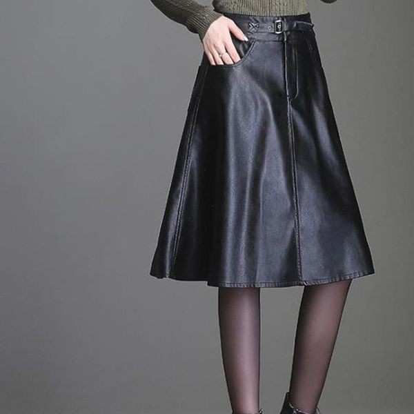 high waist pockets leather skirts womens elegant office midi pleated pu skirt female casual a line flare swing umbrella skirt, Black
high waist pockets leather skirts womens elegant office midi pleated pu skirt female casual a line flare swing umbrella skirt, Black