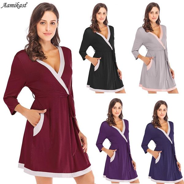 women's sleepwear arrival nightgown loose pajamas with pocket home wear soft yukata simple bath robe szlafrok nightwear, Black;red
women's sleepwear arrival nightgown loose pajamas with pocket home wear soft yukata simple bath robe szlafrok nightwear, Black;red