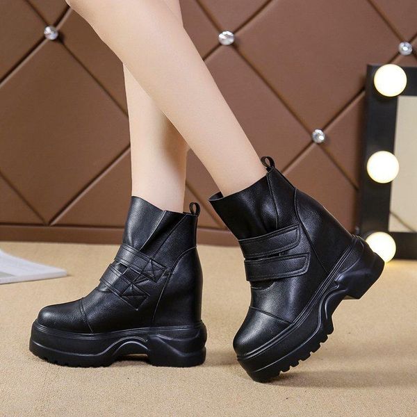 boots women leather ankle winter high platform sneakers comfortable thick sole motorcycle woman hook loop punk, Black
boots women leather ankle winter high platform sneakers comfortable thick sole motorcycle woman hook loop punk, Black