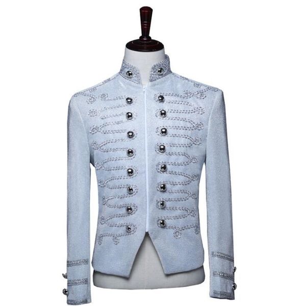 men's suits & blazers blazer men suit jacket bright color fashion court dress costume singer star style dance stage zipper clothing whi, White;black
men's suits & blazers blazer men suit jacket bright color fashion court dress costume singer star style dance stage zipper clothing whi, White;black