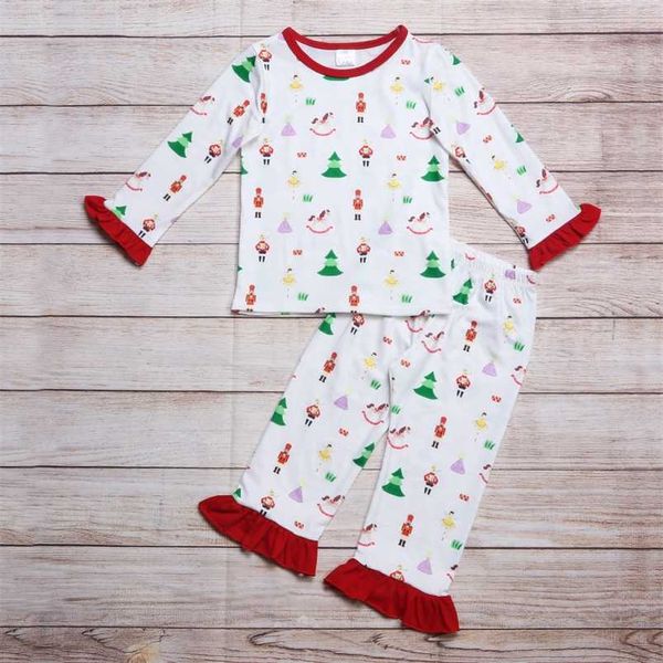 autumn clothes red lace cuffs long sleeve and white trousers christmas tree soldier toy print pattern girl pajamas 211018
autumn clothes red lace cuffs long sleeve and white trousers christmas tree soldier toy print pattern girl pajamas 211018