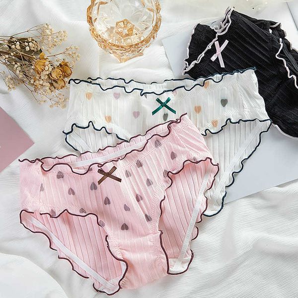 briefs panties cotton lovely printing women's middle waist elastic vertical pattern girl's buttos, Black;white
briefs panties cotton lovely printing women's middle waist elastic vertical pattern girl's buttos, Black;white