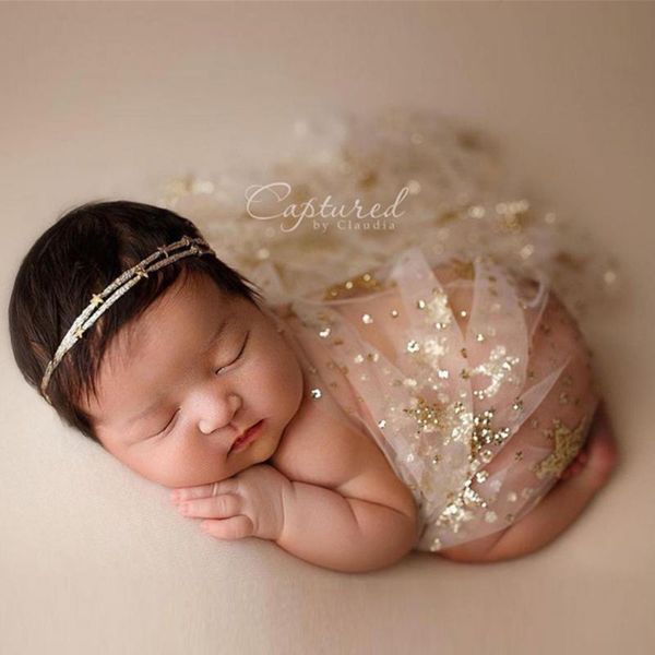 caps & hats 3 colours born pography baby lace wrap for po shoot bling star backdrop background clothes studio accessories, Yellow 
caps & hats 3 colours born pography baby lace wrap for po shoot bling star backdrop background clothes studio accessories, Yellow