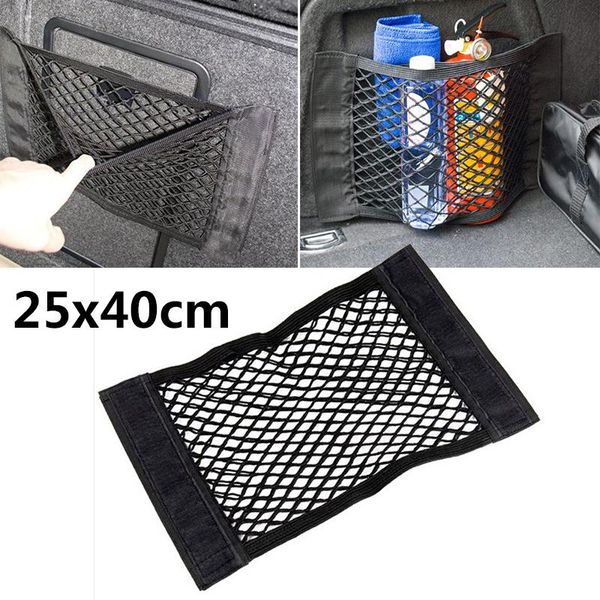 car organizer storage net pocket nylon 40*25cm black suv practical tools cargo grid universal double layer easy installation
car organizer storage net pocket nylon 40*25cm black suv practical tools cargo grid universal double layer easy installation