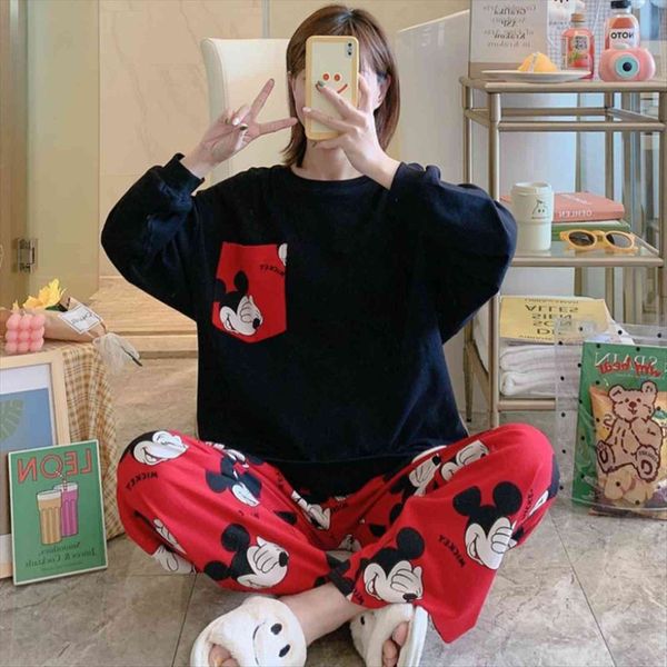plus size pajamas set autumn womens sleepwears long sleeve suit two piece loungewear fall, Black;red
plus size pajamas set autumn womens sleepwears long sleeve suit two piece loungewear fall, Black;red