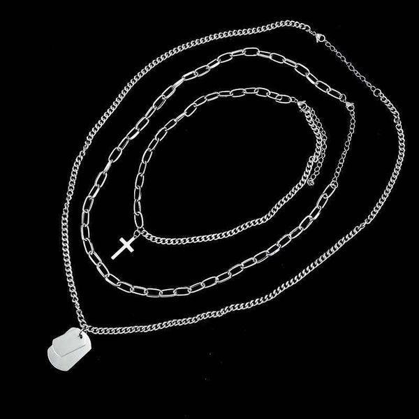 pendant necklaces european and american multi-layer clavicle chain hip-hop necklace personality square cross pendants for women men, Silver
pendant necklaces european and american multi-layer clavicle chain hip-hop necklace personality square cross pendants for women men, Silver