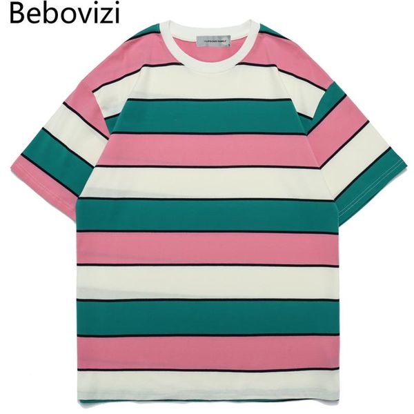 men's t-shirts 2021 summer style pink stripes loose cotton short sleeve shirt women men casual tshirt harajuku t-shirt streetwear retro, White;black
men's t-shirts 2021 summer style pink stripes loose cotton short sleeve shirt women men casual tshirt harajuku t-shirt streetwear retro, White;black