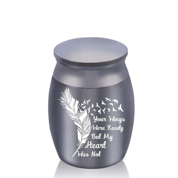 cremation urn for pet ashes mini pendant keepsake jar aluminum alloy memorial urns-your wings were ready but my heart was not-, Silver
cremation urn for pet ashes mini pendant keepsake jar aluminum alloy memorial urns-your wings were ready but my heart was not-, Silver