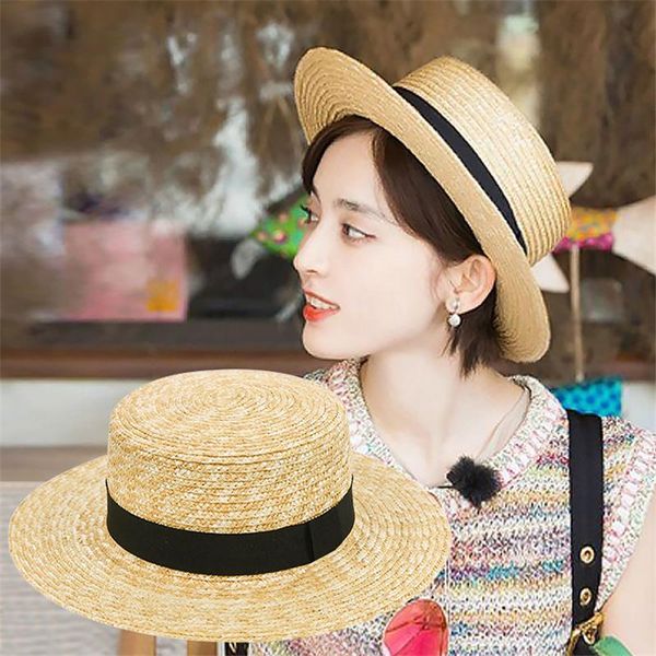 wide brim hats straw flat summer women personality hat black silk lace-up beach big along the sun and, Blue;gray
wide brim hats straw flat summer women personality hat black silk lace-up beach big along the sun and, Blue;gray