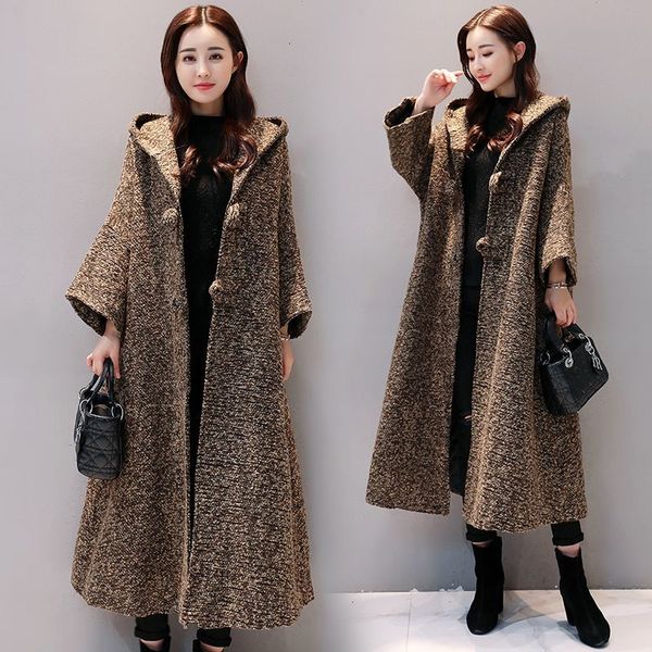 2021 korean new autumn bat winter mixtures plus long size with hoodie loose cardigan wool coat outwear o722 6m54, Black
2021 korean new autumn bat winter mixtures plus long size with hoodie loose cardigan wool coat outwear o722 6m54, Black