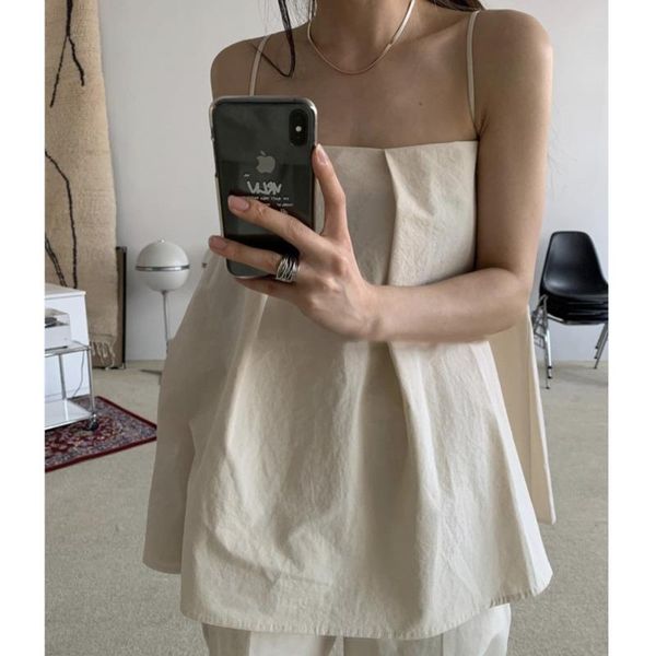 women's t-shirt tvvovvin korean summer solid color suspender backless sleeveless simple loose women casual h35a, White
women's t-shirt tvvovvin korean summer solid color suspender backless sleeveless simple loose women casual h35a, White