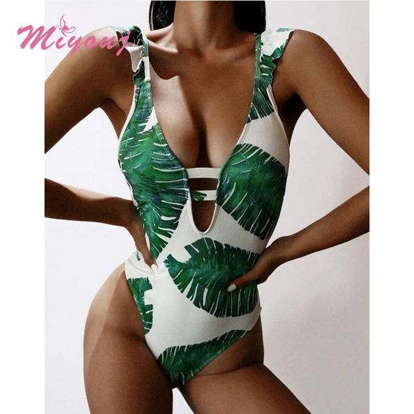 women's swimwear 2021 swimsuit plant print bathing suit v neck bodysuit one piece suits hollow out beachwear 
women's swimwear 2021 swimsuit plant print bathing suit v neck bodysuit one piece suits hollow out beachwear