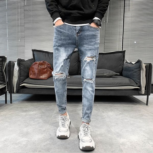 2021 new fashion spring destroyed brem for korean fine casual fit jeans hip hop men stretch denim male brim pants 34-28 blue htal
2021 new fashion spring destroyed brem for korean fine casual fit jeans hip hop men stretch denim male brim pants 34-28 blue htal