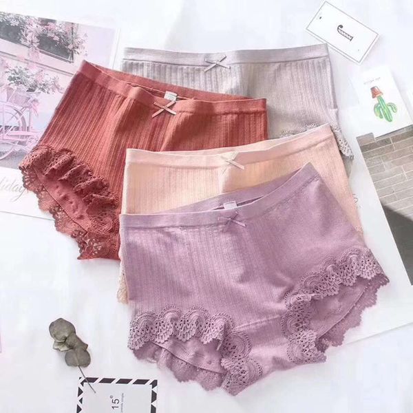 panties modal women's boxer pes cotton crotch size medium waist lace girls' traceless briefs, Black;pink
panties modal women's boxer pes cotton crotch size medium waist lace girls' traceless briefs, Black;pink